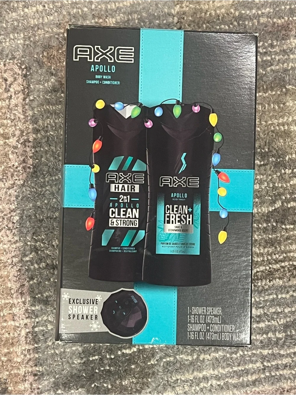 Apollo Clean + Fresh Men’s Body Wash & Shampoo Gift Set - Black/Turquoise